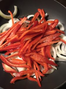 Tostada Tuesday Onions and Bell Peppers