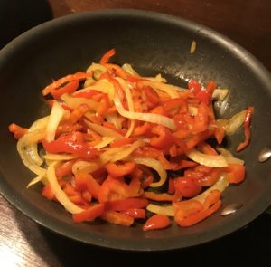 Tostada Tuesday Roasted Red Bell Peppers and Onions