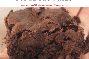 Famous chocolate chip fudge brownies instagram graphic