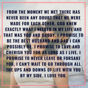 Blake's vows to Lauren, it's official we are married, wedding details