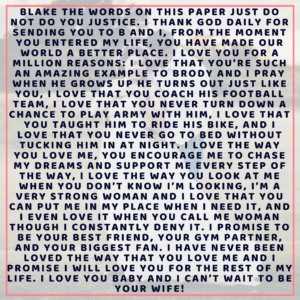 Lauren's Vows to Blake, it's official we are married, wedding details 6